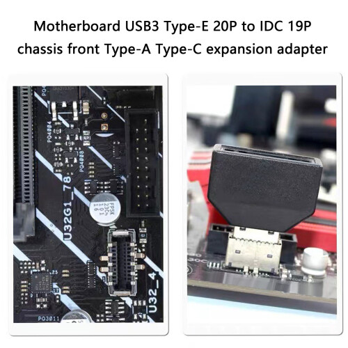 USB Type E 20Pin naar USB 19P Chassis Voorzijde USB Type C 1