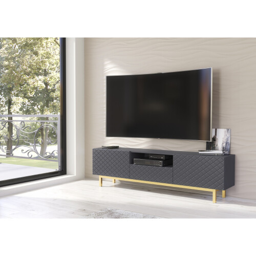 TV Unit 180cm Diamond Luxe - Dark Grey 1