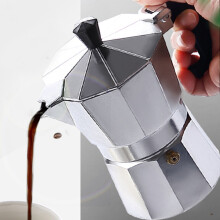 Cafetera moka de 3 tazas 150 ml 15 x 7,7 cm plateada