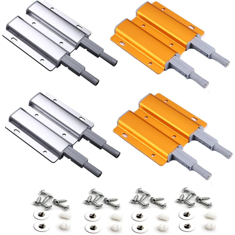 Door Latch Upgrade, Magnetic Push Latches For Effortless Cabinet Access, Gold, Easy Installation For Home Decor, Magnetic Suction Head Design Ensures 9340959751938