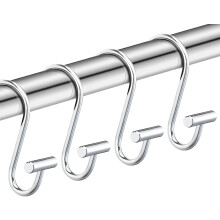 S-Shaped Shower Curtain Hooks, Rust-Proof Stainless Steel for Everyday Convenience