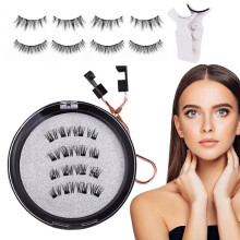 Wiederverwendbares Set magnetischer Wimpern, natürliche magnetische Wimpern mit Applikator, leichte magnetische Wimpern für empfindliche Augen,