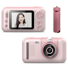Kindercamera met draaibare lens, multifunctionele camera voor peuters met gebruiksvriendelijke functies, 1080p video-opname en dubbele