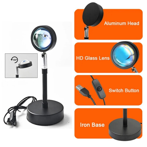 Perfect Gifts: Sunset Lamp Projector with Multiple Colors Projector Light, Advanced Design & Solid Aluminum Construction for Longevity 2