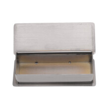 Edelstahl rechteckiger Zahnstocherbehälter mit Deckel 2,2x4x10,5cm Silber