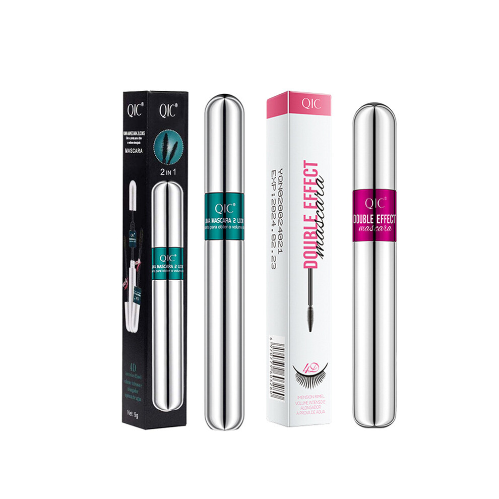 Black 4D Fiber Silk Mascara, Smudge-Proof & Natural Lengthening Mascara For Hypoallergenic Lashes (Black)