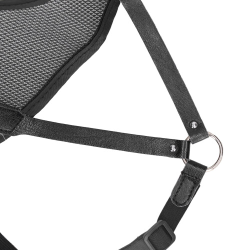 Adjustable Black Archery Chest Guard with 3D Mesh & PU Leather, Lightweight 2
