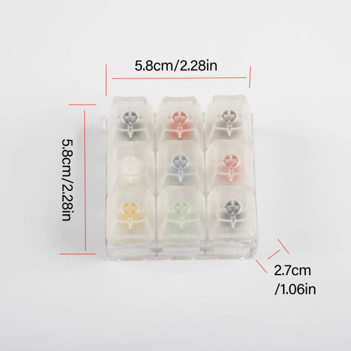9 Color Mix Keycap Switches Tester High Transparency ABS Case 2