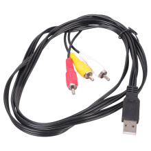 150cm USB To 3RCA Male Cable Connection TVs-USB male head