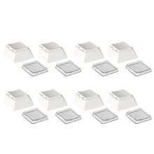 8Pcs PBT+PC Keycaps Cheey Profile 1U Keycap Set for-White