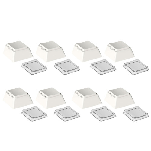 8Pcs PBT+PC Keycaps Cheey Profile 1U Keycap Set for-White