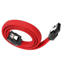 SATAIII Serial ATA Cable 50cm Nylons Braideds Sleeve-Red