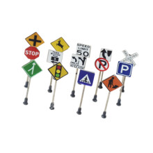 14x Mini Traffic Sign Models Toys for Boys Girls for Sand Table Scene