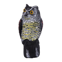 Solar Powerd Glow Bird Scarecrow Fake Owl Decoy Garden Pest Animal Rep