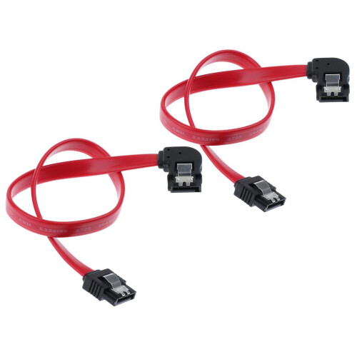 2 Pieces 12inch SATA III Cable 90 Degree 6Gbps Data Cable Locking Latc 2