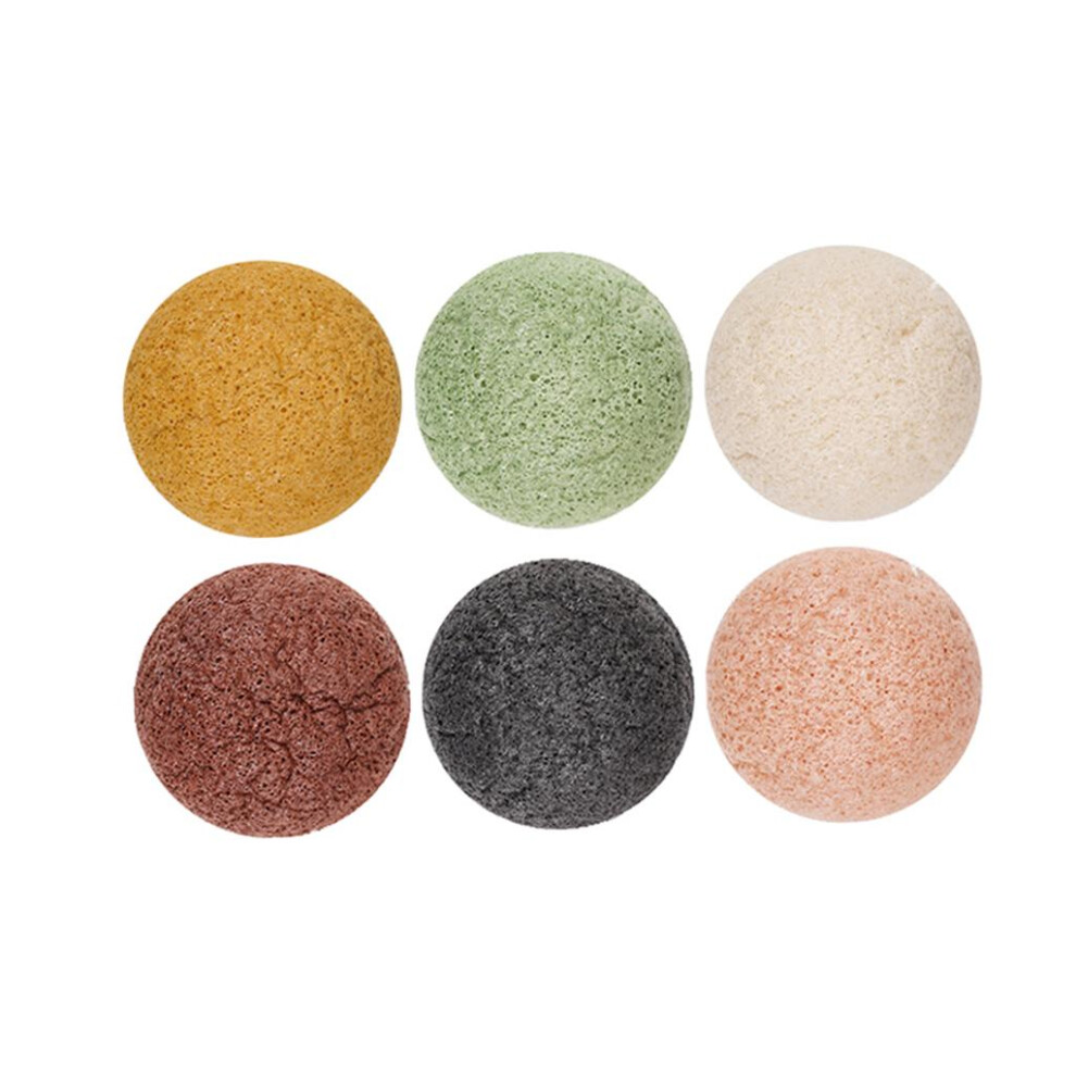 6Pieces Konjac Cleaning Sponge Puff Exfoliating Facial Sponge for Deep