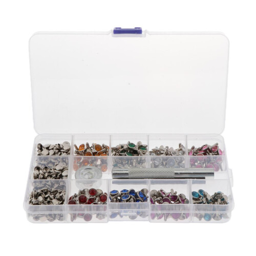 240 Double Cap Snap Button Rivets with Tool for DIY Garment Accessorie 2