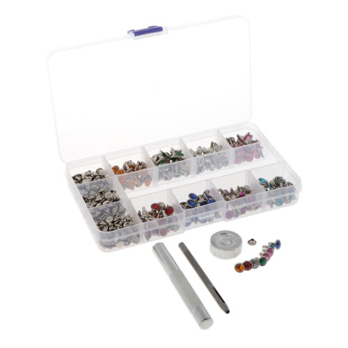 240 Double Cap Snap Button Rivets with Tool for DIY Garment Accessorie