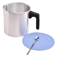 Wax Melting Pot Pouring Pitcher w/Long Spoon DIY Soap Candle Making Ki