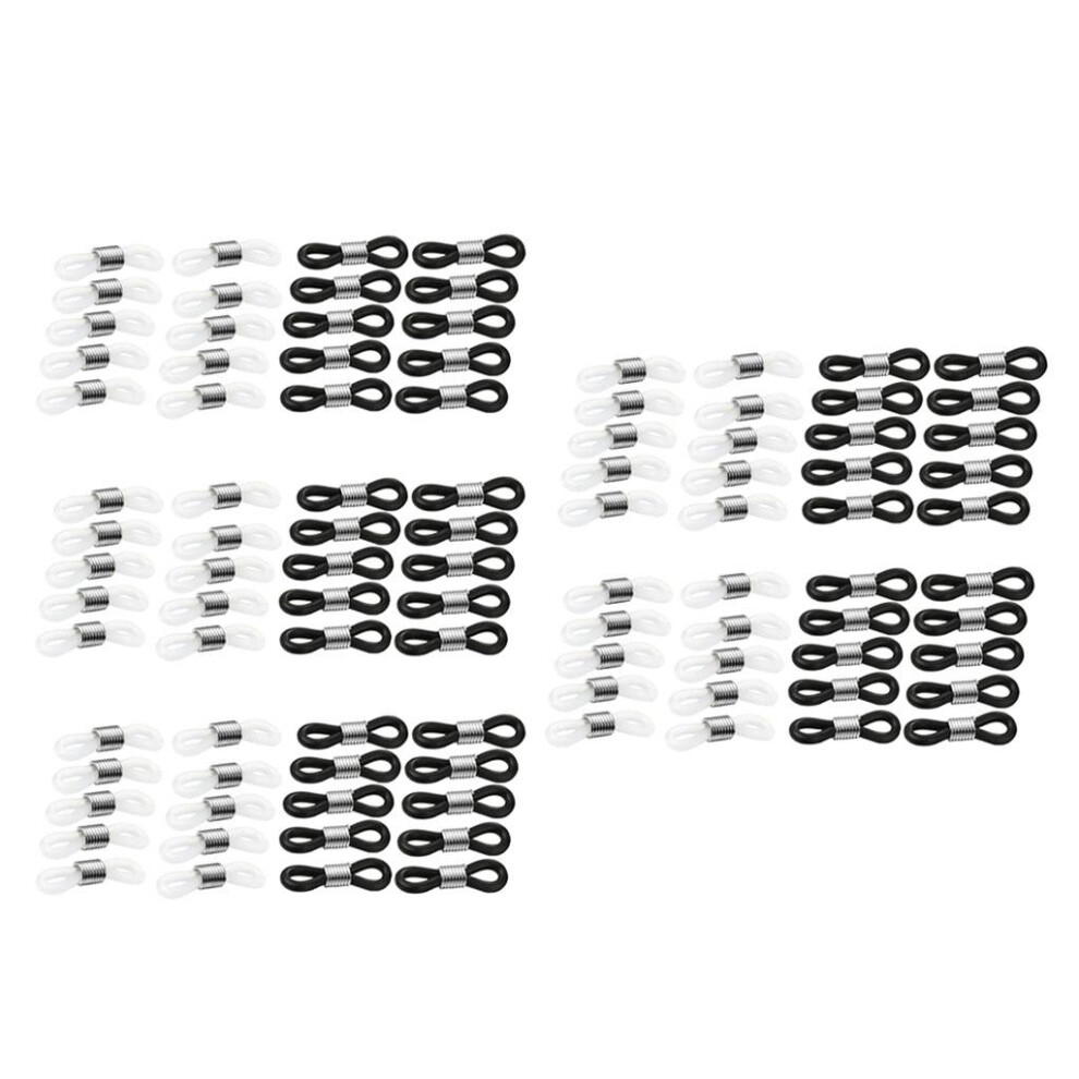 Black/White 100Pcs Rubber Metal Ends Connectors Retainers Holder For Eyeglasses Ch