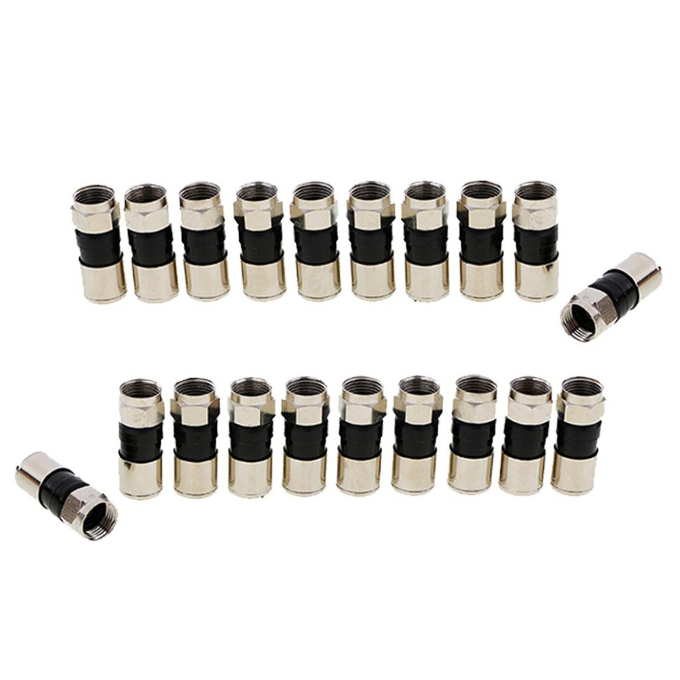 20Pcs Rg6 F Type Compression Snap Seal Plug Connector For Satellite Ca 6901423042391