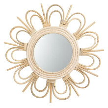 Rattan Decorative Wall Mirror Wall Mounted for Bedroom Entryway Apartm