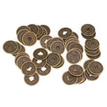 50 Pieces Alloy Chinese Fortune Coin Feng Shui I-ching Coins Souvenir