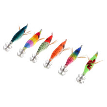 6pcs Glow in Dark Squid Jig Hooks Shrimp Fishing Lures with Luminous T