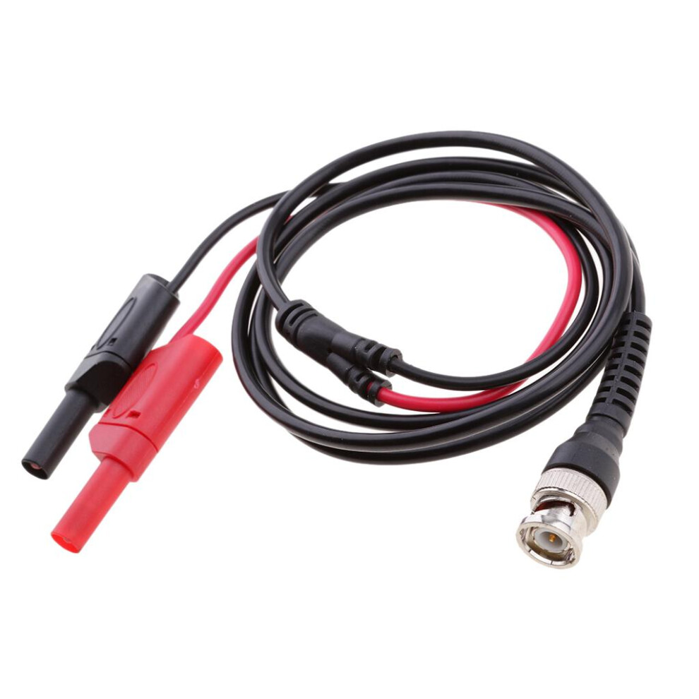 Bnc Q9 To Dual 4Mm Stackable Shrouded Banana Plug Test Leads Probe Cab 6901423047495