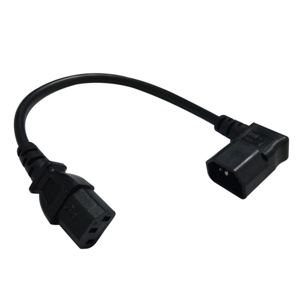 Iec 320 C14 Male Right Angle To C13 Female Power Extension Cable 0.3M 6901423050853
