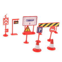 9pcs Roadblock Traffic Sign Playset Toy Road Traffic Knowledge Learnin