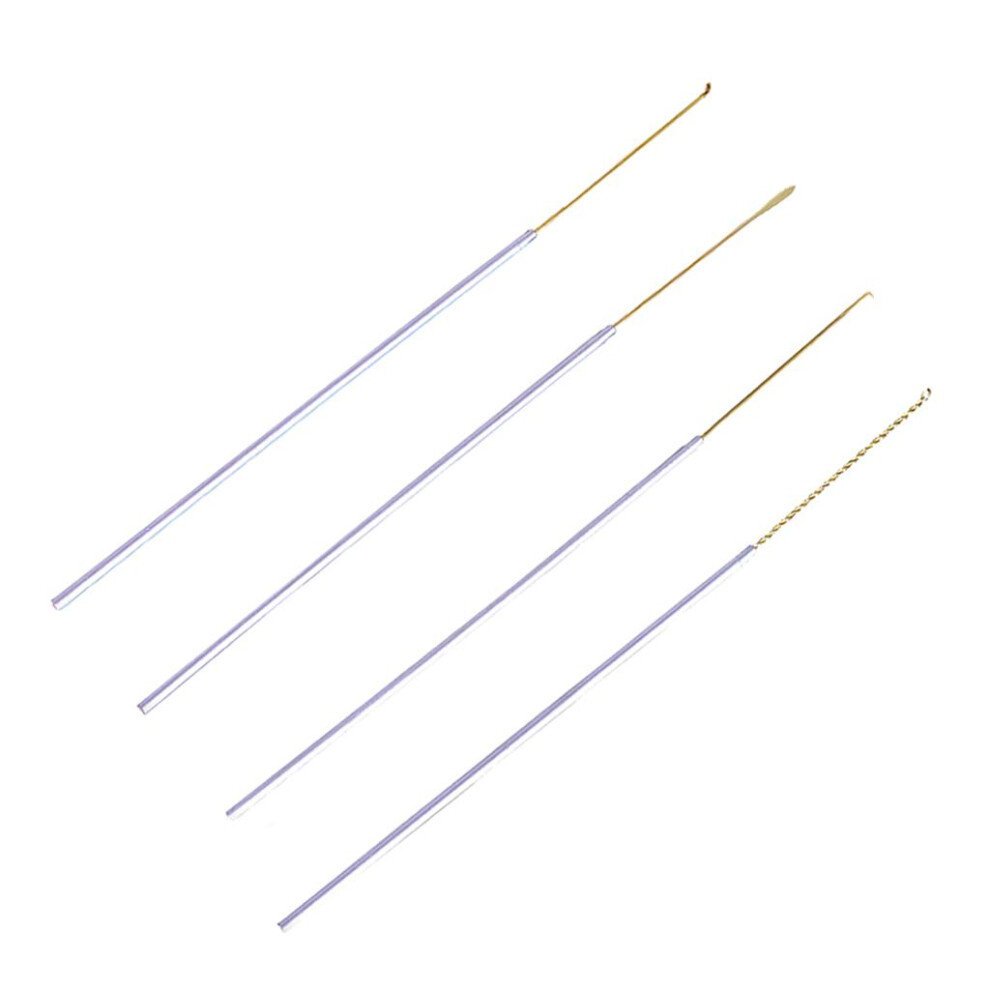 4 Pieces Stainless Steel Ear Pick Ear Wax Curette Earwax Removal Set K