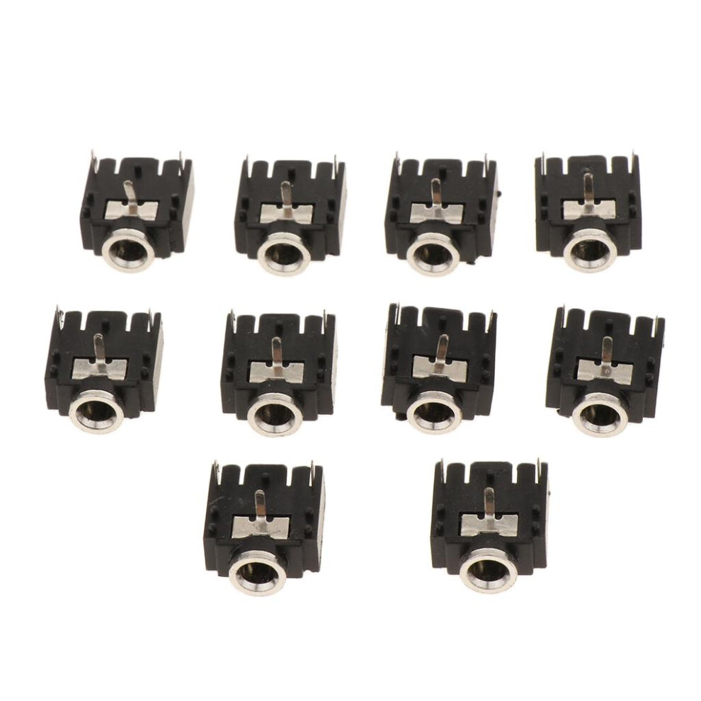 10Pieces 3Pin 3.5Mm Female Audio Headphone Jack Socket Dual Channel 6901423051140