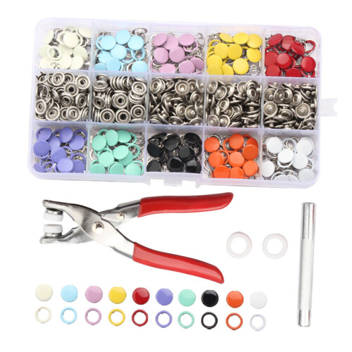 Snap Buttons Universal Snap Fasteners Tool with Box for Jacket Sewing
