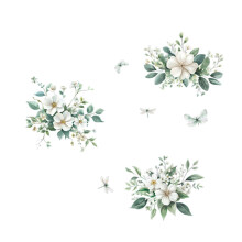 Floral Butterfly Dragonfly Wall Sticker DIY for Bedroom Cupboard Livin