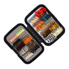 100Pcs Fly Fishing Flies Handmade with Dry\Wet Flies Fly Fishing Acces