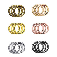 18 Pieces Spring Gate O Rings Carabiner Keyring Buckle Push Gate Snap