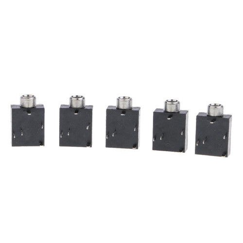 5Pcs Plastic PCB Mount 5-Pin Stereo 3.5mm Socket Audio Connector