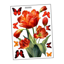 Floral Butterfly Wall Sticker Wall Decor for Cabinet Kids Room TV Back