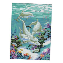 Sea Fishes World Stamped Cross Stitch Kits for Kids Embroidery 11 Coun