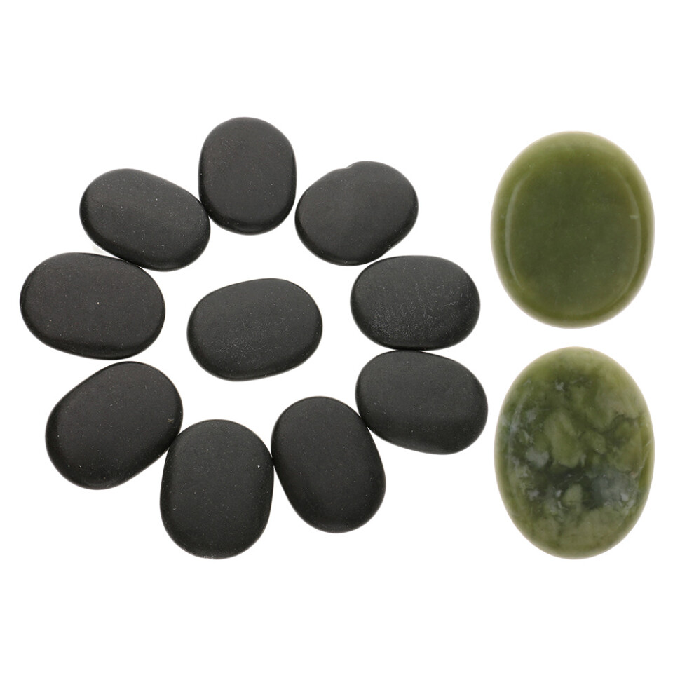 12pcs/ lot Hot Spa Rock Basalt Therapy Massage Lava Natural Jade Stone