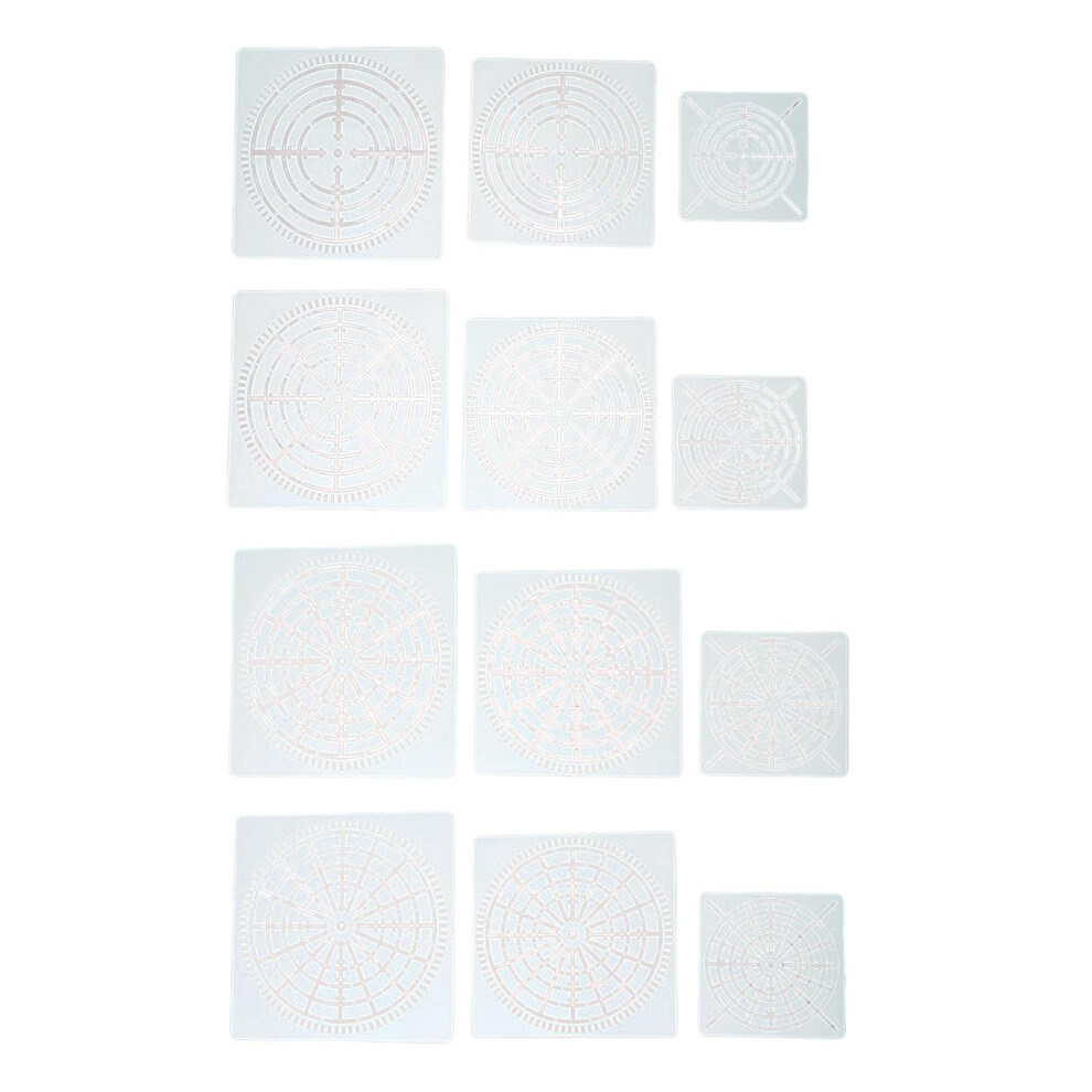 12 Pieces Mandala Painting Template Stencils For Fabric Tile Rocks Can 6901423059856