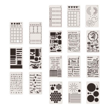 18pcs Plastic 4x7 Inch Journal Stencils for Journal Drawing Stencils S