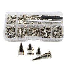 80 Pieces Zinc Alloy Cone Spikes Punk Rivets Stud Screw for Bag Craft