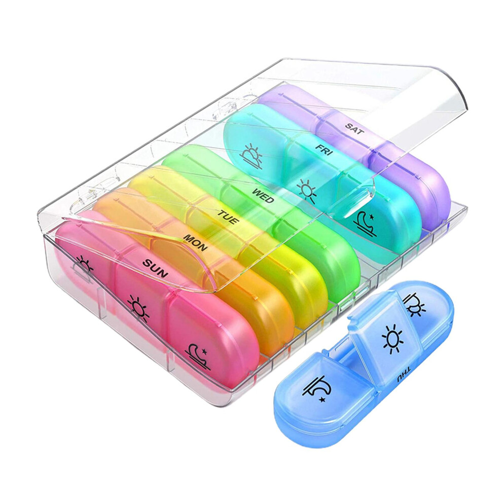 Portable Weekly Pill Organizer Reminder
