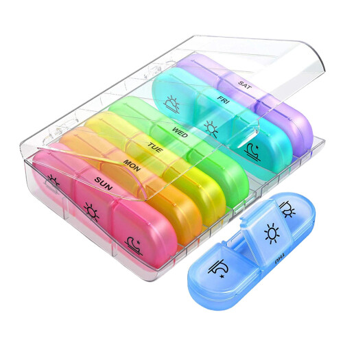 Portable Weekly Pill Organizer Reminder 2