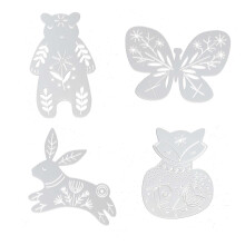 4Pcs Animal Stencils Painting Template Set Drawing Supplies DIY for Wo