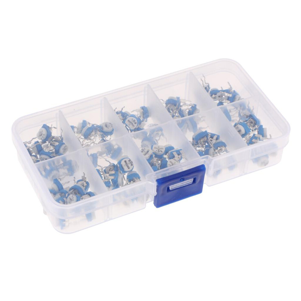 100 Pieces 10 Values Potentiometer Trimpot Variable Resistor Assortmen 6901423056015
