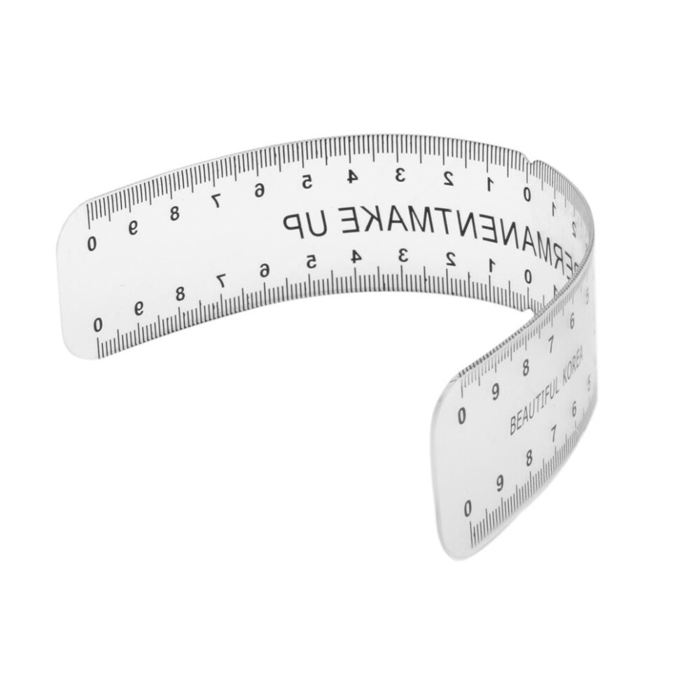 Eyebrow Grooming Stencil Shaper Ruler Measure Tool Makeup Reusable Whi