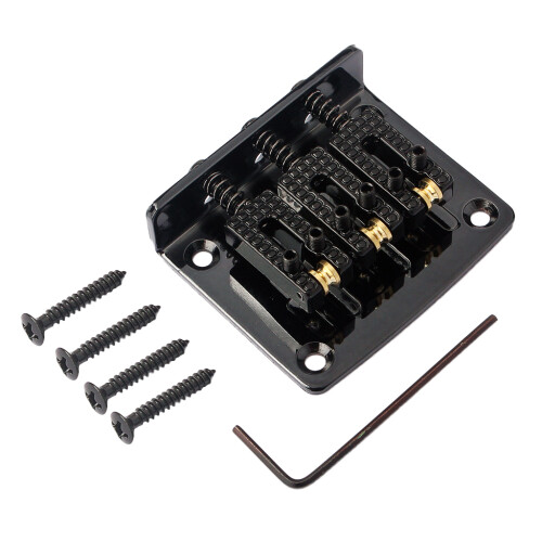 Cigar Box Guitar Parts 3 String Black Hard-tail Adjustable Bridge